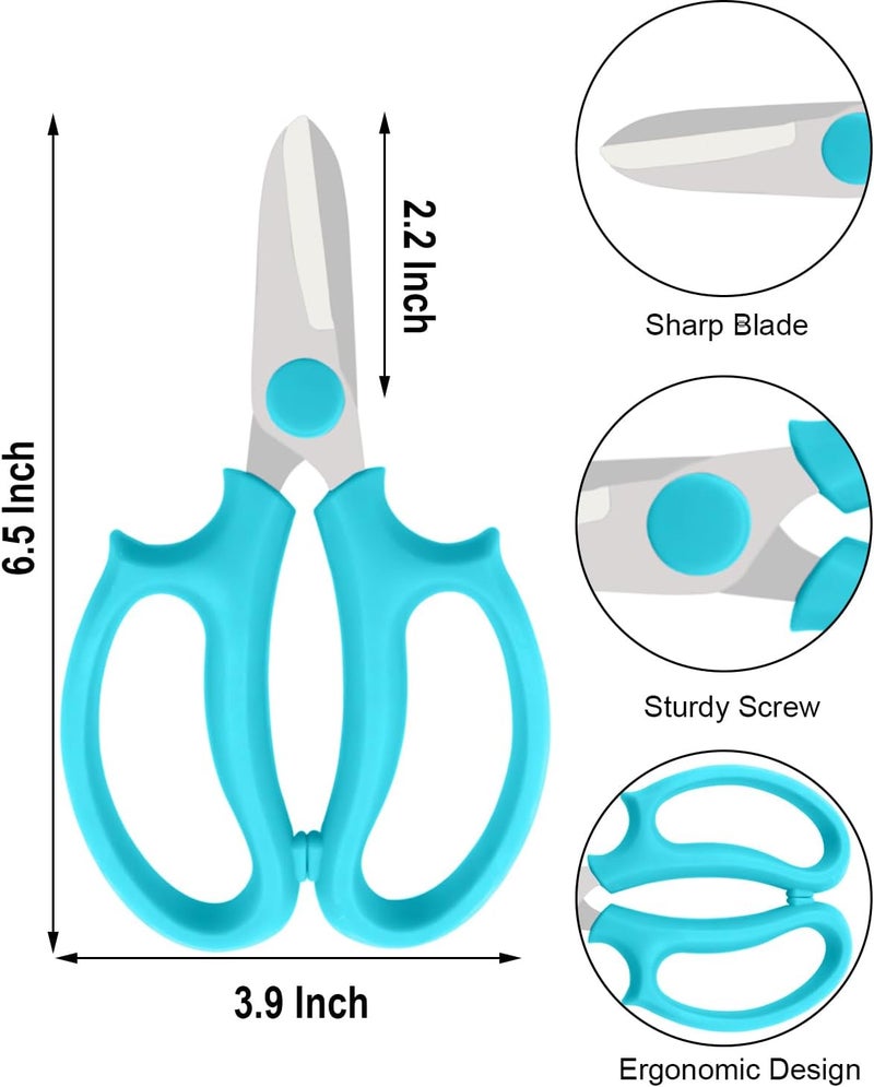 BINCKIN Flower Scissors - 4 Pcs Stainless Steel Flower Shears, Garden Plant Floral Shears for Fresh Flowers Stems (Blue, Green, Pink, Violet) - Image 2